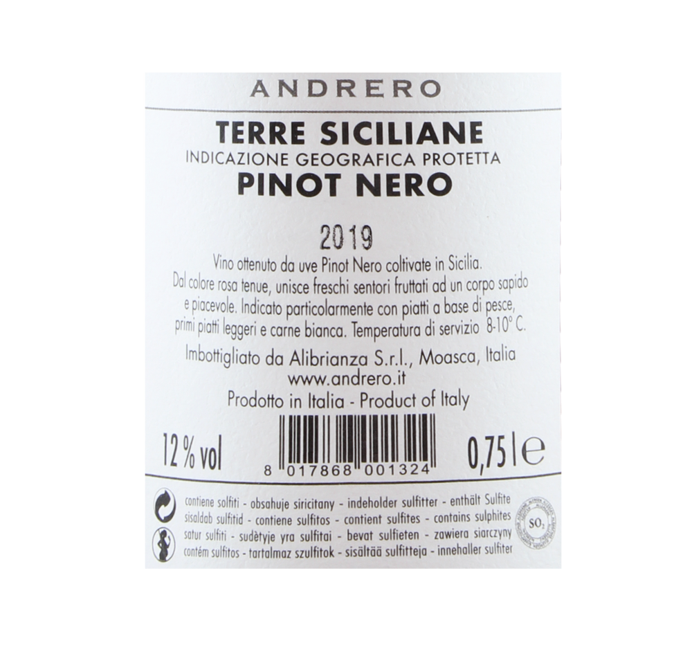 
                  
                    Andrero I.G.P. Pinot Nero Rosato Cantina Alibrianza
                  
                
