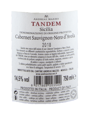 
                  
                    Tandem DOP Cabernet Sauvignon – Nero d´Avola Cantina Andreas Mazzei
                  
                